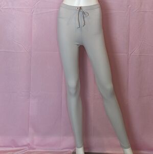 Boohoo Tie Waist Ribbed Jersey Lounge Leggings in Ice Purple Gray size 4